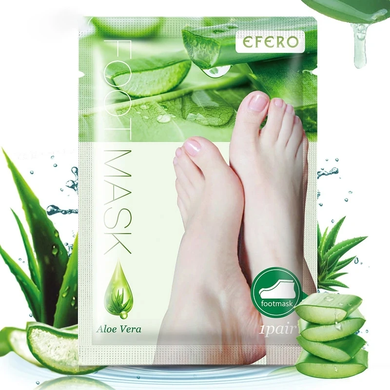 

12pcs=6pair Dead Skin Remover Foot Mask Exfoliating Feet Mask Socks For Pedicure Peeling Heels Foot Mask Aloe Vera Feet Mask