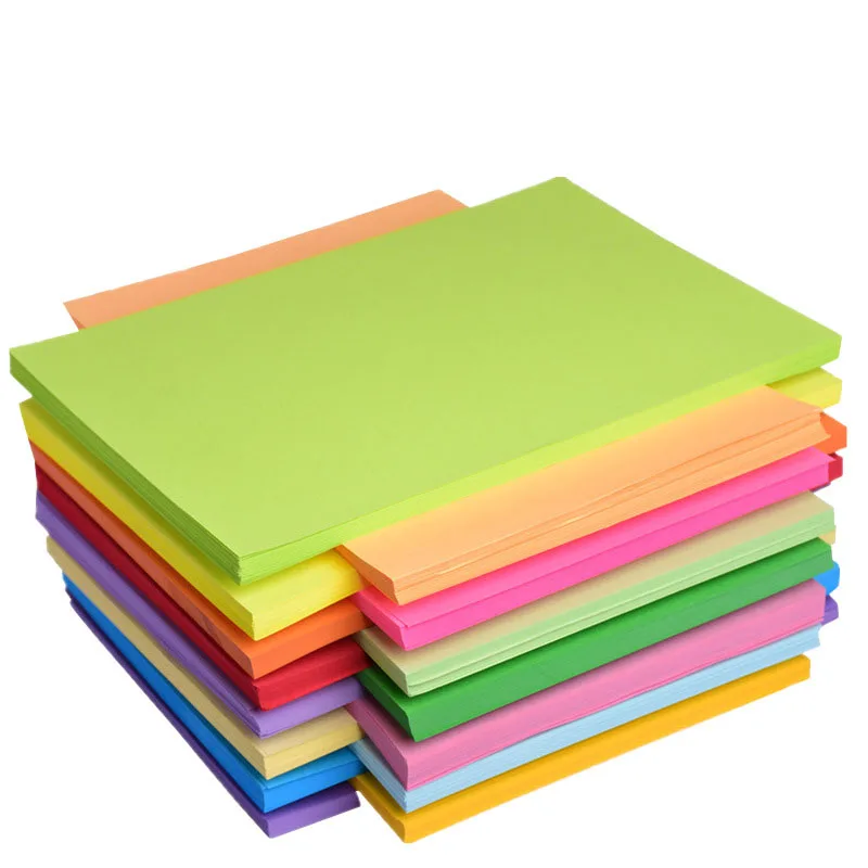 100sheets Colored A4 Copy Paper 80g Gift Packaging Craft Decoration Draft Paper Handmade DIY Folding Office for Student