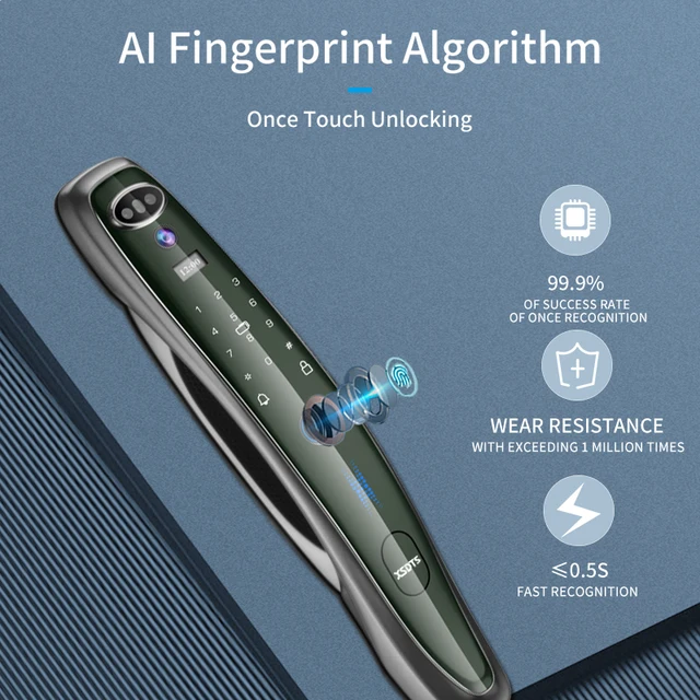 Tuya Smart 3D Face Door Lock Security Face & Camera Monitor Intelligent Fingerprint Password Biometric Electronic Key Unlock 5