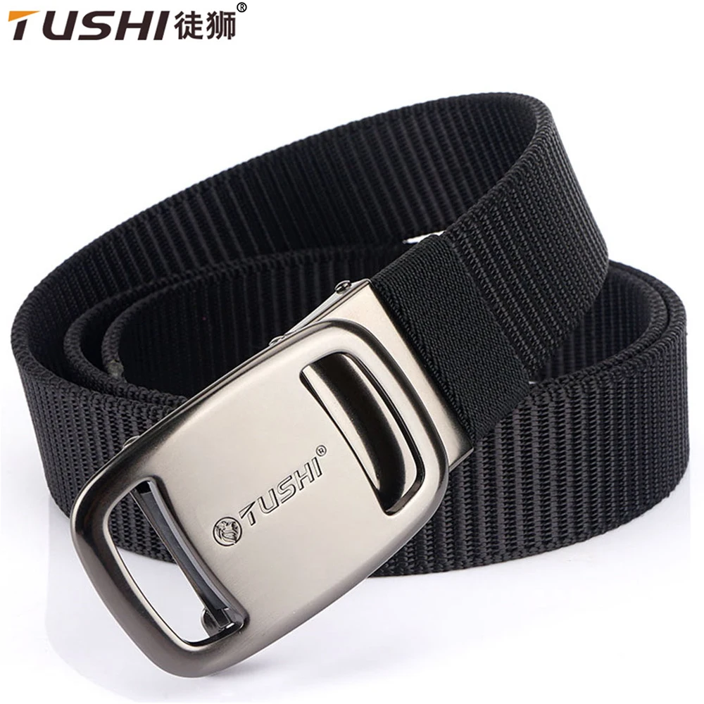 TUSHI Metal Automatic Buckle Nylon Army Male Outdoor Hunting Tactical Belt Mens Military Waist Canvas Belts High Quality Strap tushi nylon automatic buckle for men belt outdoor tooling jeans solid color canvas waistband high quality casual tactical belt