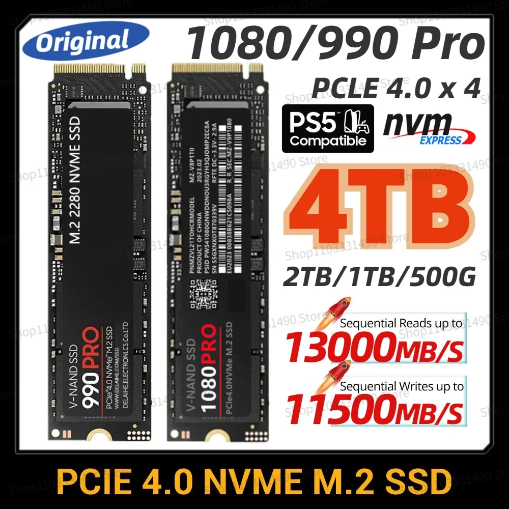 

1080 PRO 8TB 4TB SSD M2 NVME 500GB 980EVO Internal Solid State Drive 2TB Hdd Hard Disk 990 PRO M.2 1TB for Laptop Computer PS5