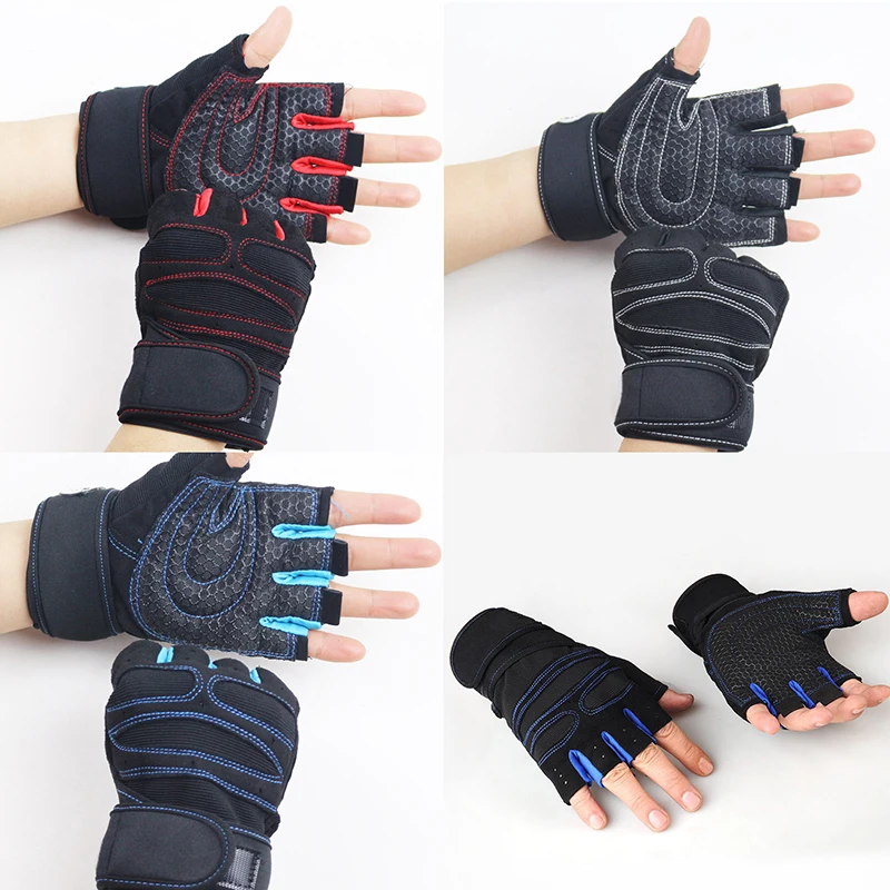 Gym Gloves Fitness Weight Lifting Gloves Body Building Training Sports Exercise Cycling Sport Workout Glove for Men Women 3