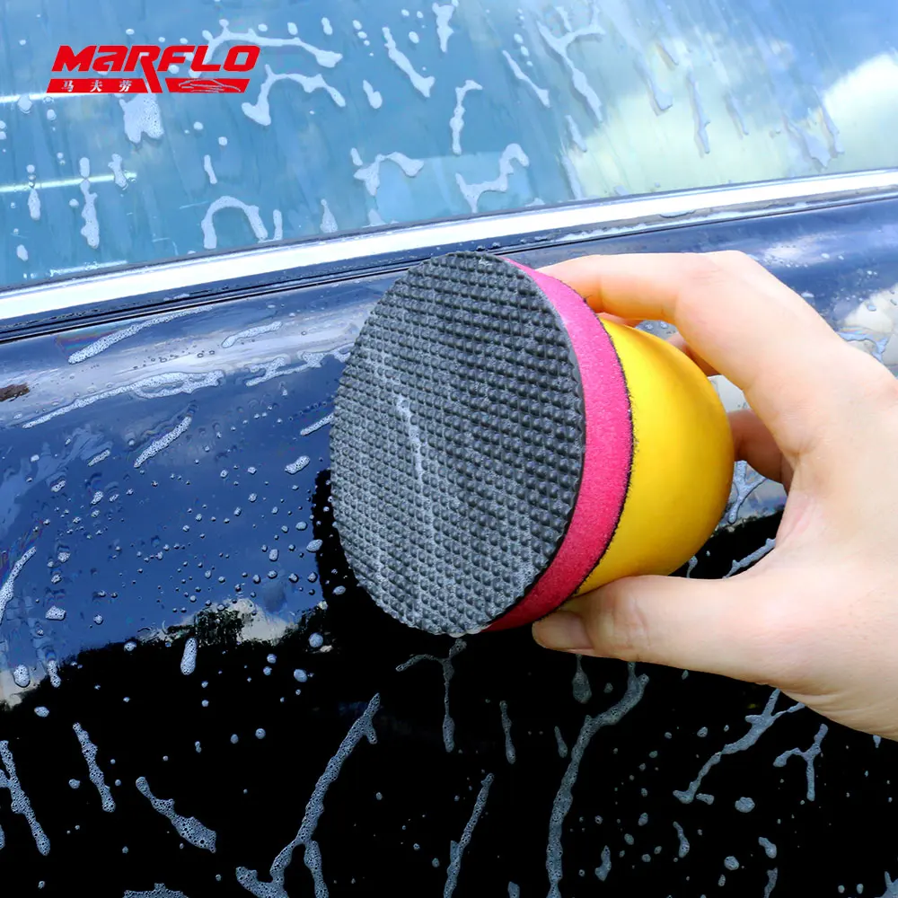80mm Marflo Car Magic Clay Bar Polishing Disc Polish Pad Car Cleaning Sponge Paint Care Detailing Auto Washing Brush Waxing Tool