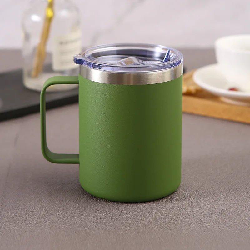 14 Oz Coffee Mug Vacuum Insulated Camping Mug with Lid Double Wall Stainless  Steel Travel Tumbler Cup Coffee Thermos - AliExpress