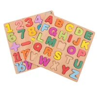 Alphabet Digital Wooden Toys Children 20x20cm Kid Number Letter Matching Jigsaw Board Learning Toy Puzzle Jigsaw for Children 1