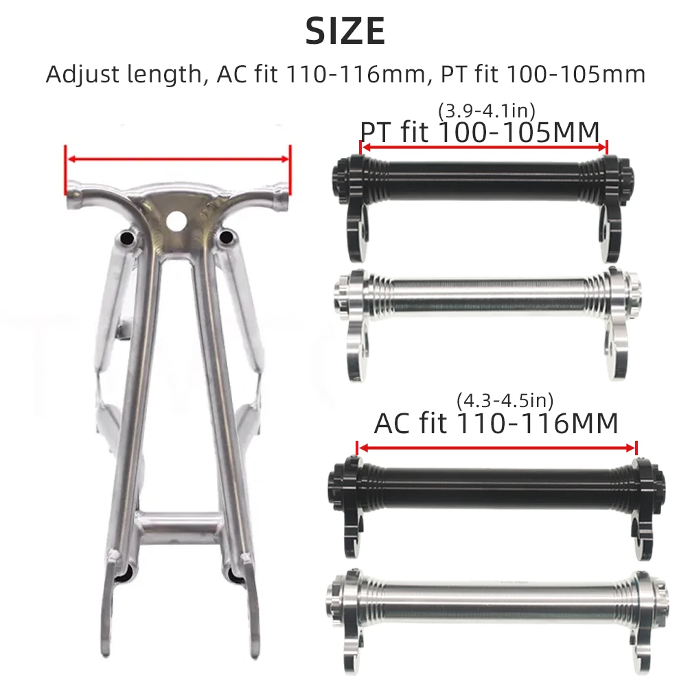 Bike Cargo Rack Parts TWTOPSE Bike Easy Wheel Extension Rod For Brompton Folding Bicycle Telescopic Bar Rear Cargo Rack Titanium Bolts