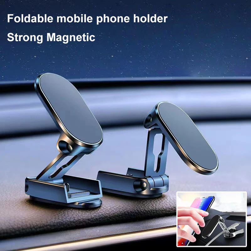 

Folding Car Mobile Phone Bracket Base Strong Magnetic Suction Degree Rotating Air Outlet Holder for IPhone 13 12 Samsung Xiaomi