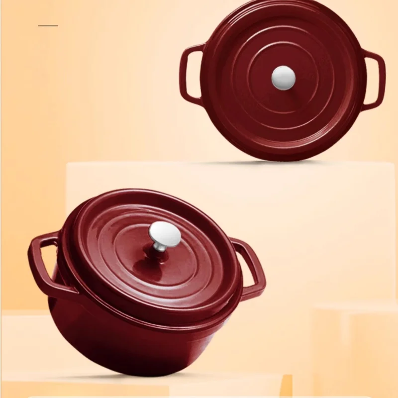 Liddell-Cast Iron Enamel Cooker, Stewing Pot, Soup Boiler, Induction Compatible, Varnish Casserole, Simmering, Burning Pan