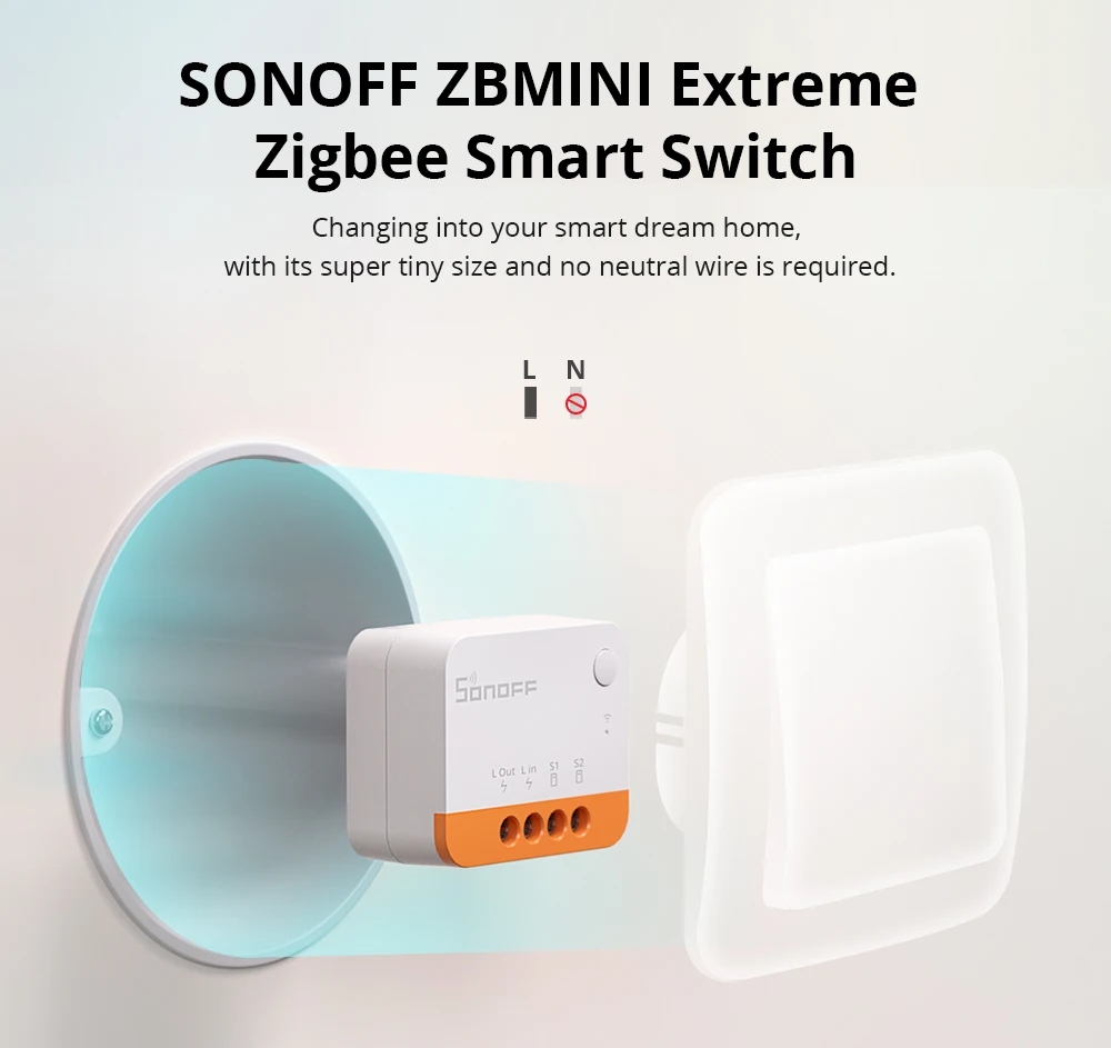 Interruptor Zigbee Sin Neutro Sonoff MINI Extreme ZBMINIL2