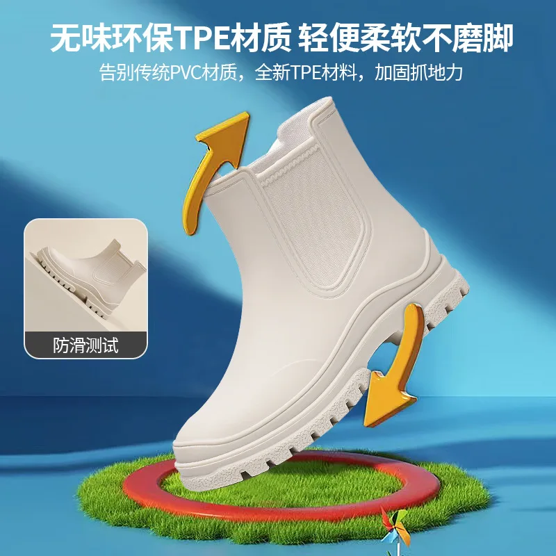 Rain Boots Women Waterproof Insulated Rubber Shoes Lady Garden Galoshes Chelsea Boot Female Fishing Water Shoe Botas Para Lluvia