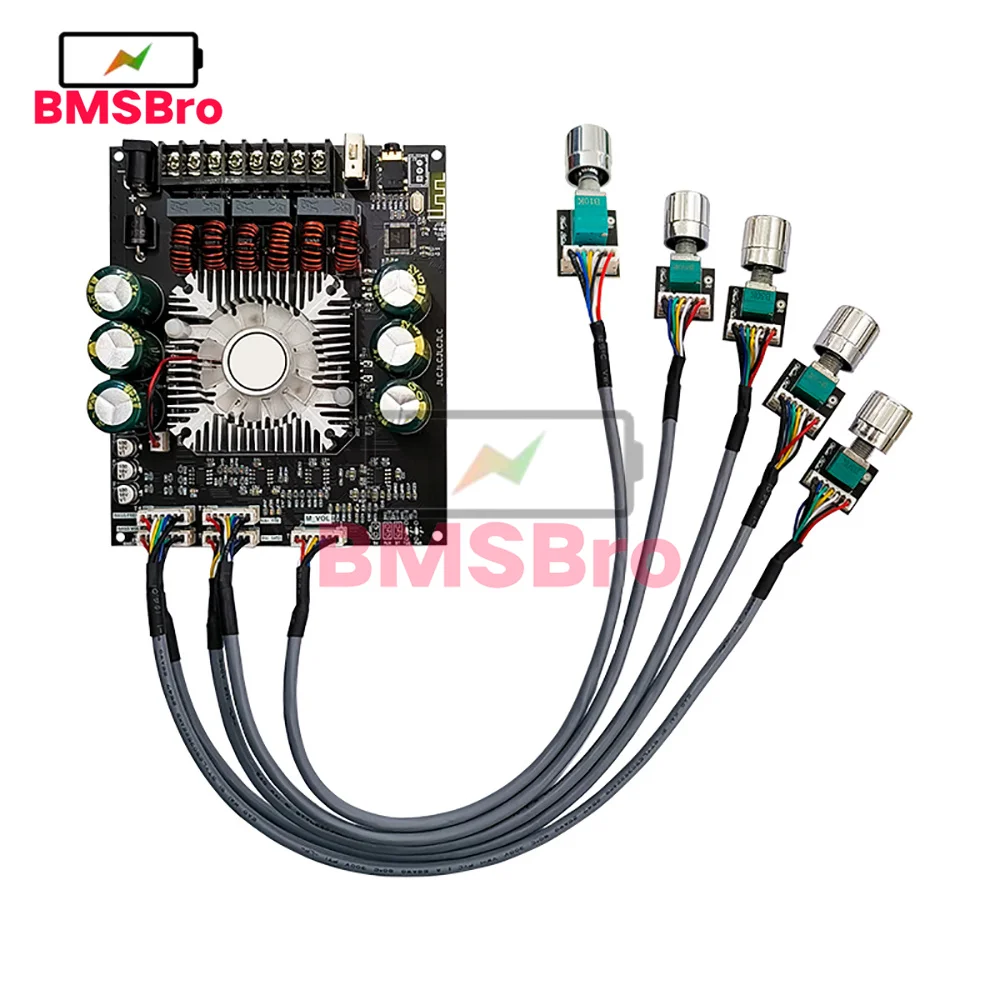 

TDA7498E APP Control USB Sound Card U Disk AUX Bluetooth Audio Power Amplifier Board 160W+160W+220W 2.1 Channel for Speaker