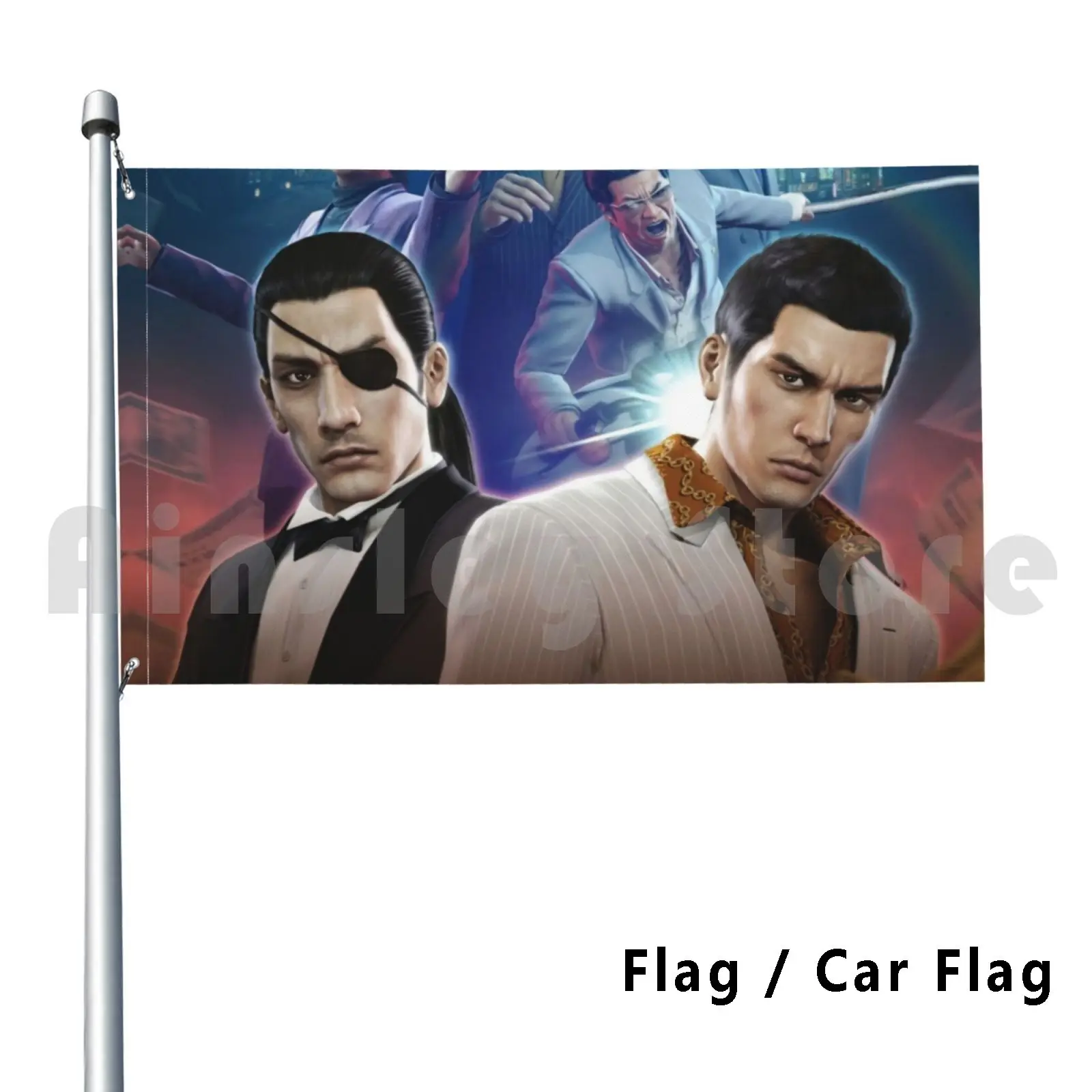 Yakuza 0 Poster Flag Car Flag Funny Yakuza Yakuza 0 Yakuza Kiwami Goro Majima Kazuma Kiryu Akira