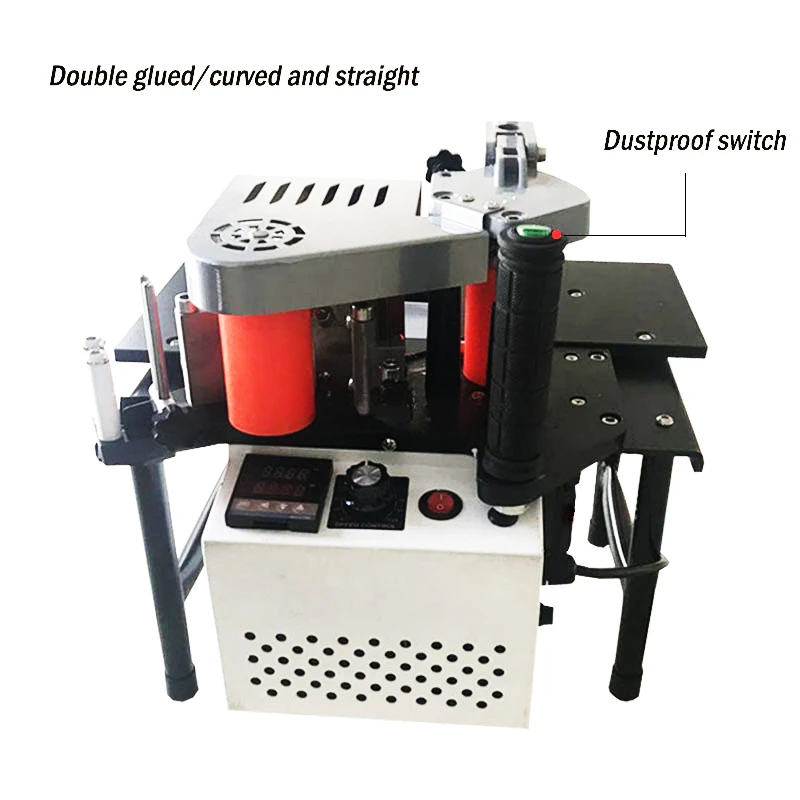 Small Mini Manual Hand Held curve trimming Edge Bonding Double Side Gluing Portable Edge Bander Woodworking Machine