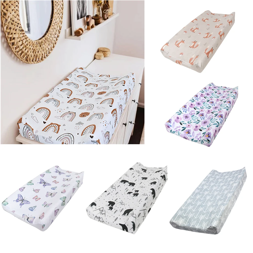 Diaper Changing Pad Soft Reusable Printing Design Minky Material Baby Breathable Diaper Pad Sheets Cover