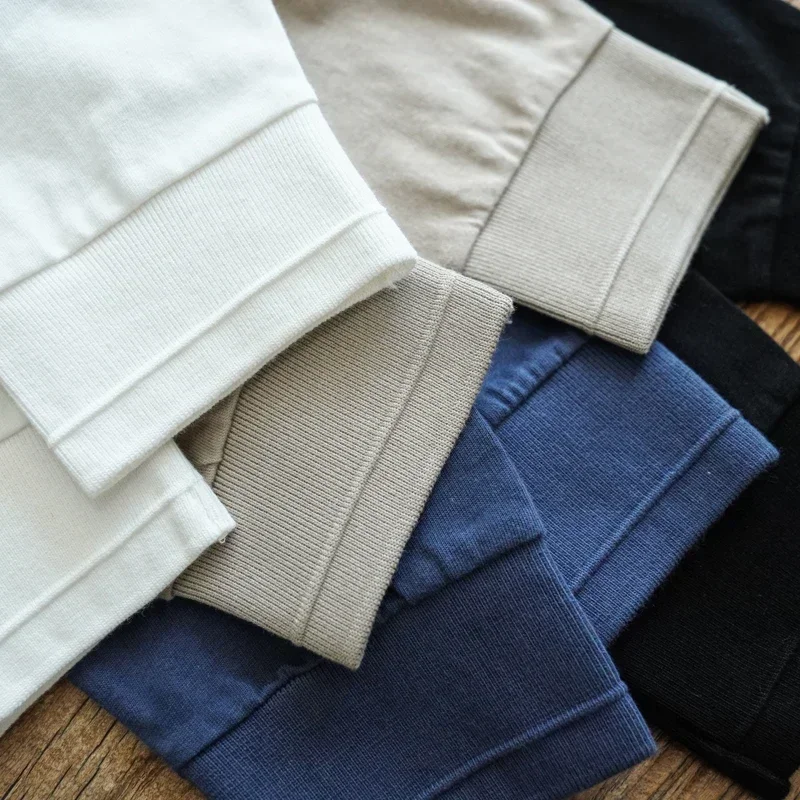 Sauce Zhan Tops & Tees Henley Tee Mans T-shirt Long Sleeve Henry Collar Pure Cotton Solid Color 230g Loose Fit 4