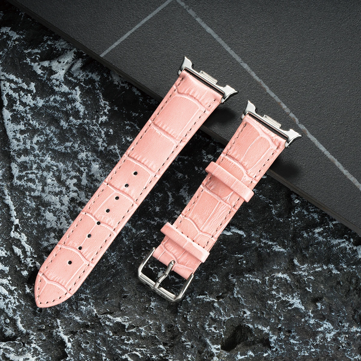 Bamboo Pattern Leather Smartwatch Bracelet Strap