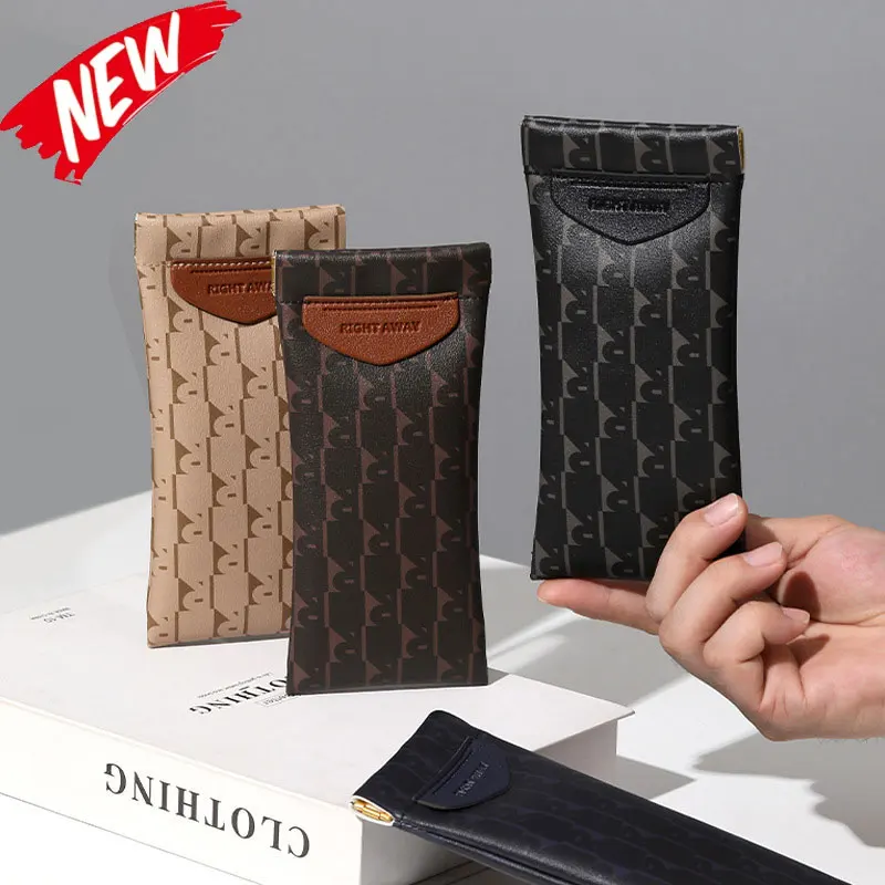 Custodia Morbida Per Occhiali Da Donna Con Panno In Microfibra - Antigraffio, Imbottita, Portachiavi - Azzurro, 17,5x8,5 Cm