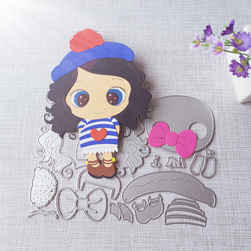 

A new and exquisite girl cutting dies scrapbook decoration embossed photo album decoration card making DIY crafts
