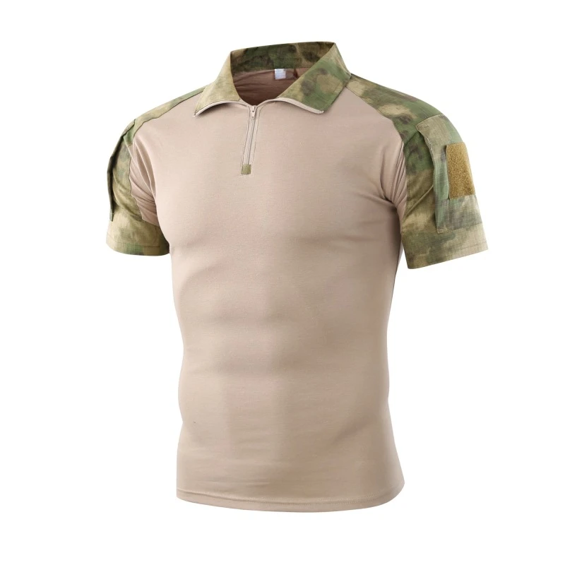 Men Summer Sport T Shirt Airsoft Army Tactical Short Sleeve Military Camouflage Cotton Tee Shirts Paintball Clothing