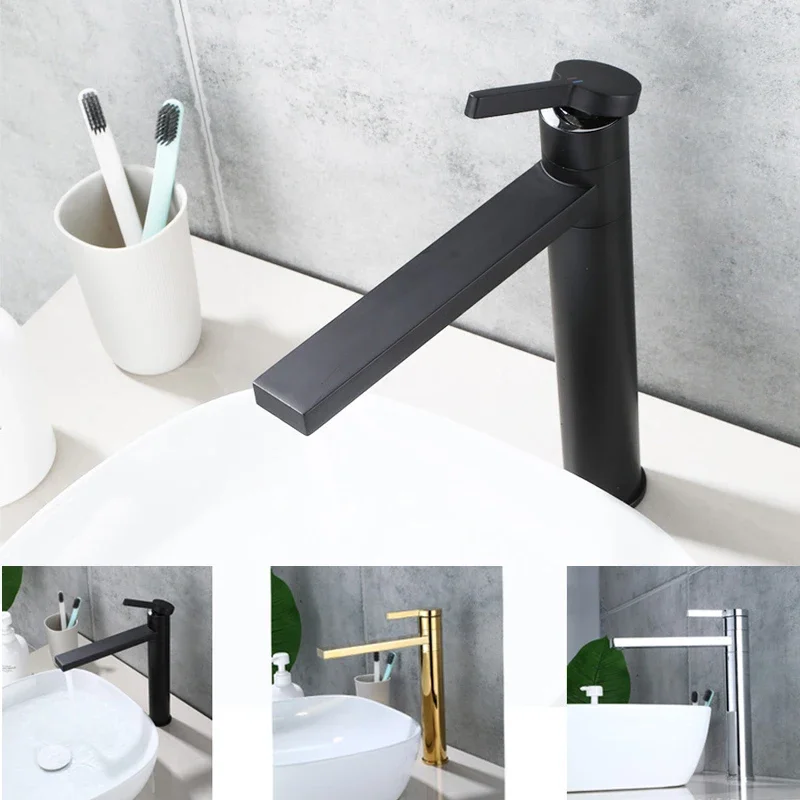 

Bathroom Basin Faucet 360° Rotation Brass Mixer Sink Tall Faucets Single Handle Deck Mounted Hot and Cold Mixer Washbasin Tap