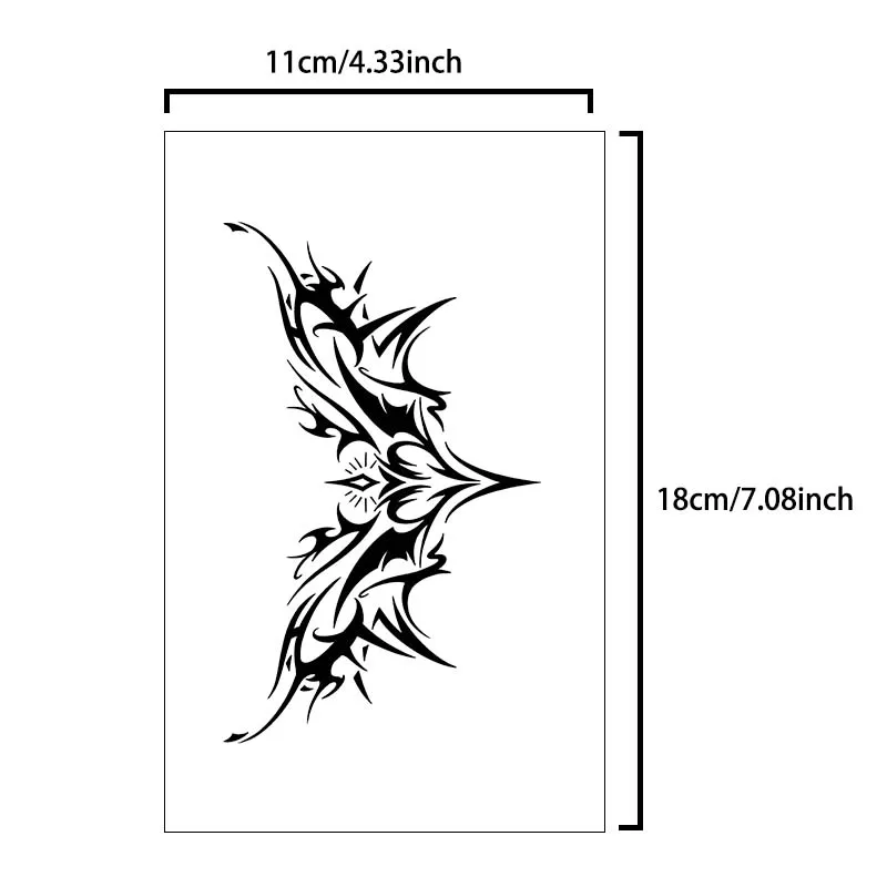 1pc Charming Tattoo Stickers Waterproof Lasting One To Two Weeks For Girls Belly Chest Back Waist Non-Reflective Thorn Cyan 4