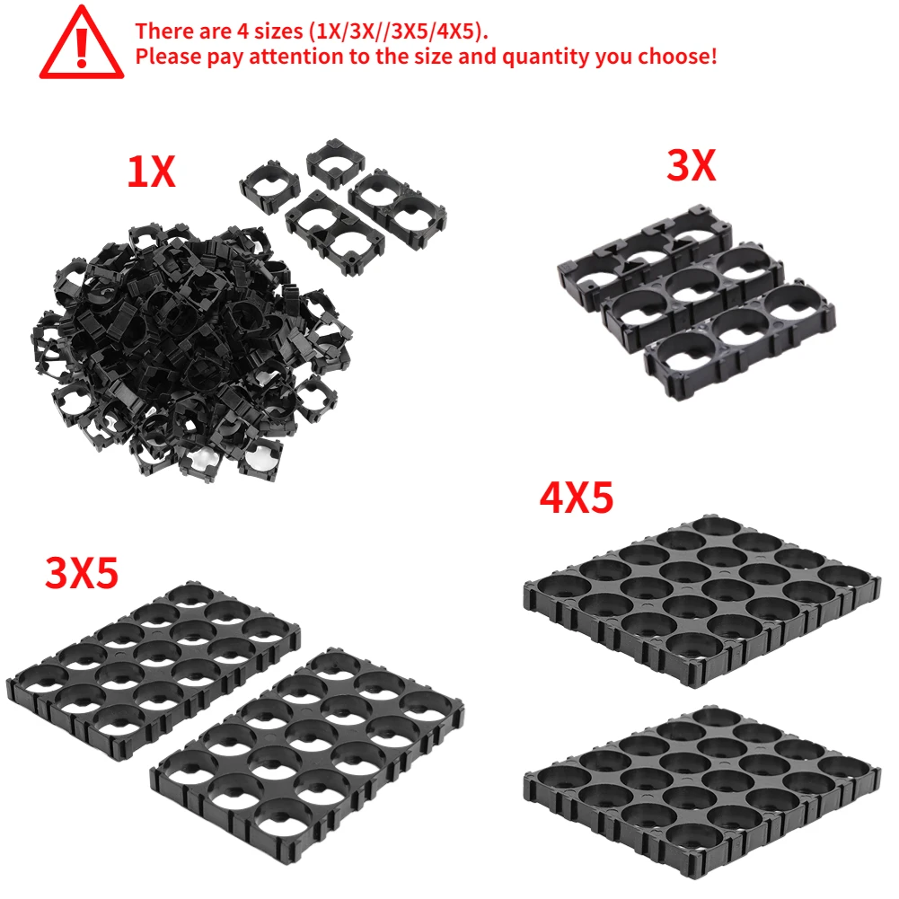 300pcs/20pcs 18650 Lithium Battery Holders 3X5 4X5 1X Cell 18650 Batteries Plastic Bracket Support Stand Rack Spacer DIY