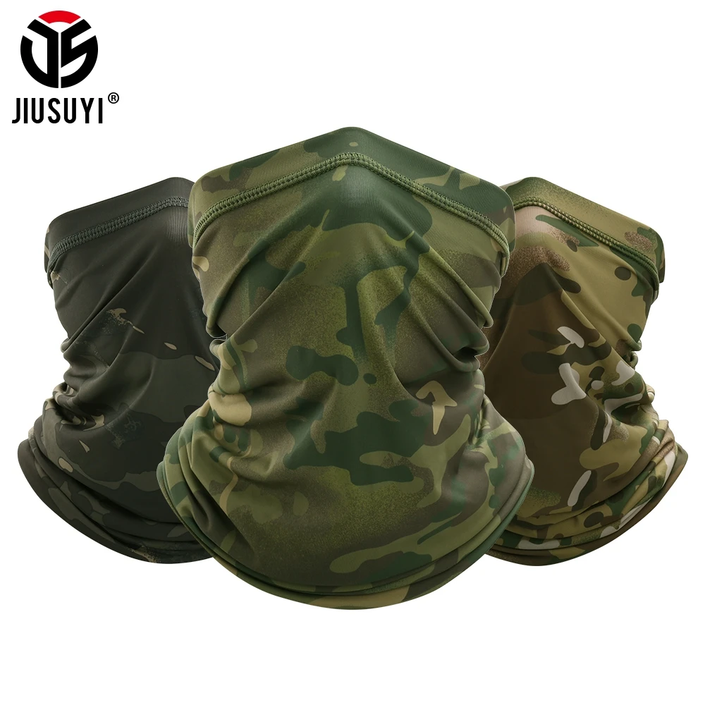 Tactical Bandana Summer Face Scarves Tubular Head Mask Camo Anti-UV Windproof Soft Neck Gaiter Cover Men Women