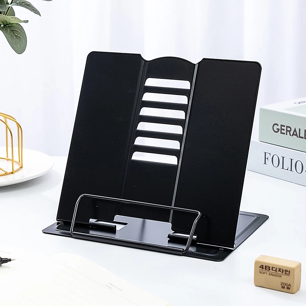 Foldable Desk Book Stand Metal Reading Rest Adjustable Cookbook Documents Holder Portable Bookstands for Books