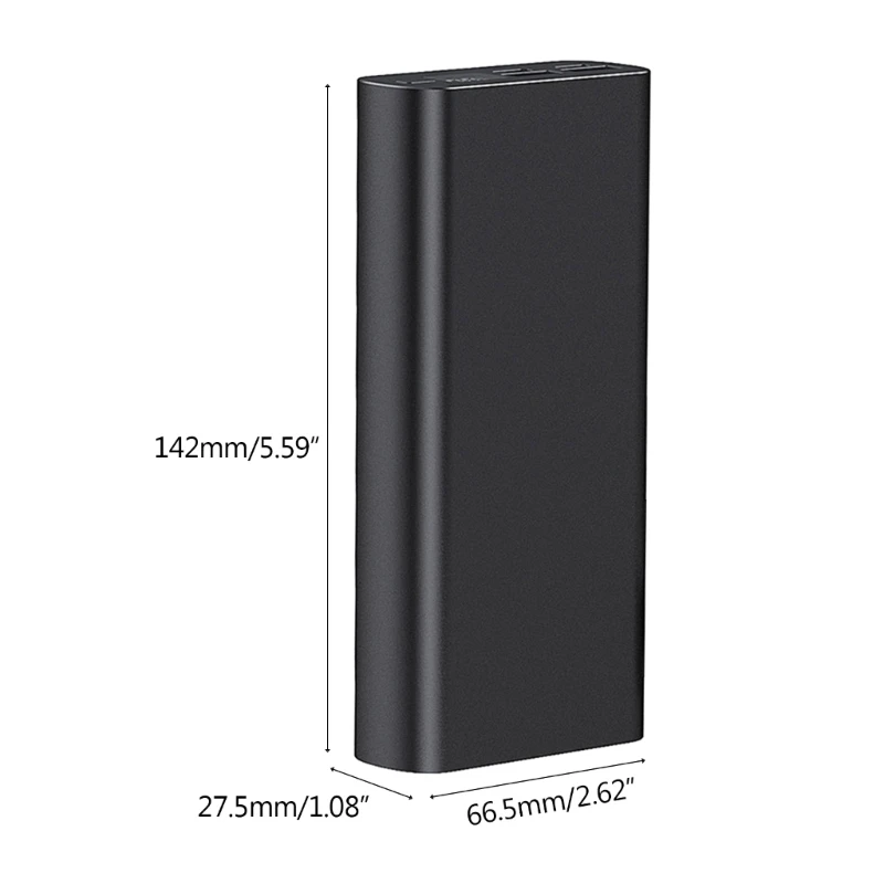 1pc DIY Batery Charging Case Enclosure for 1260110 Polymer Battery PD 22.5W Digital Display Type-C USB1/2 Micro-USB Ports