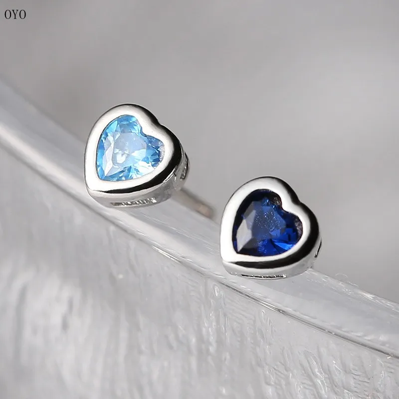 100% S925Sterling Silver Love Zircone Screw Twist Buttonorecchini