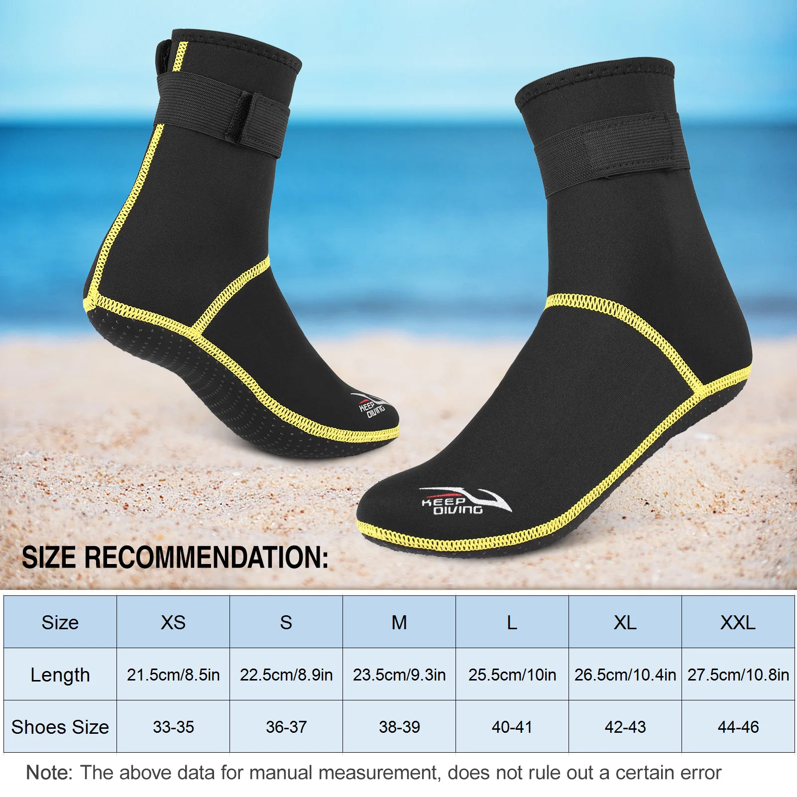 Calzini Da Nuoto In Neoprene 3mm Aldult - Antiscivolo Per Muta, Snorkeling, Surf E Kayak
