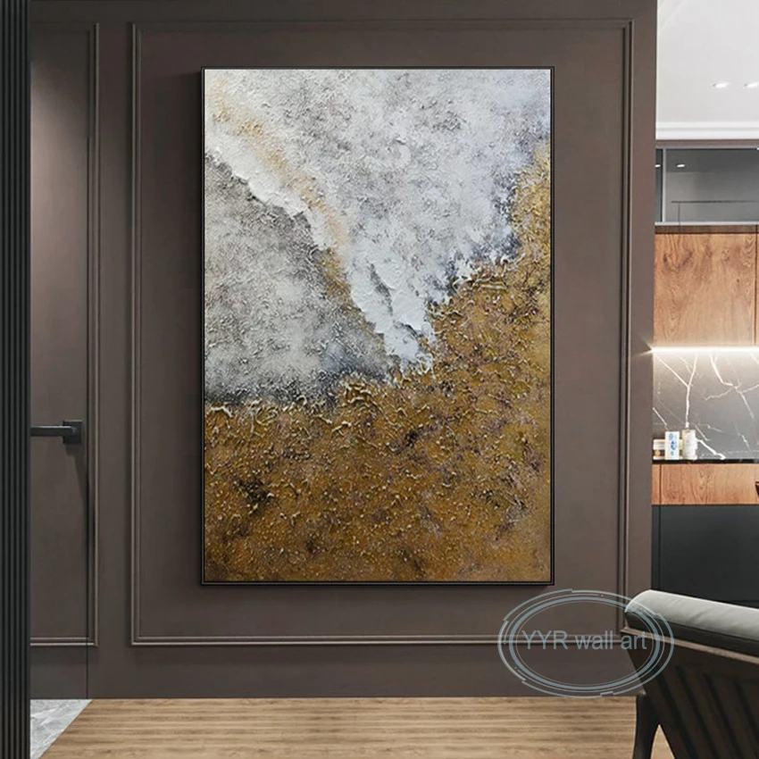 

Modern Acrylic Abstract Texture Mural Unframed Wall Art Decor Poster Handmade Oil Painting on Canvas Living Room Bedroom Porch