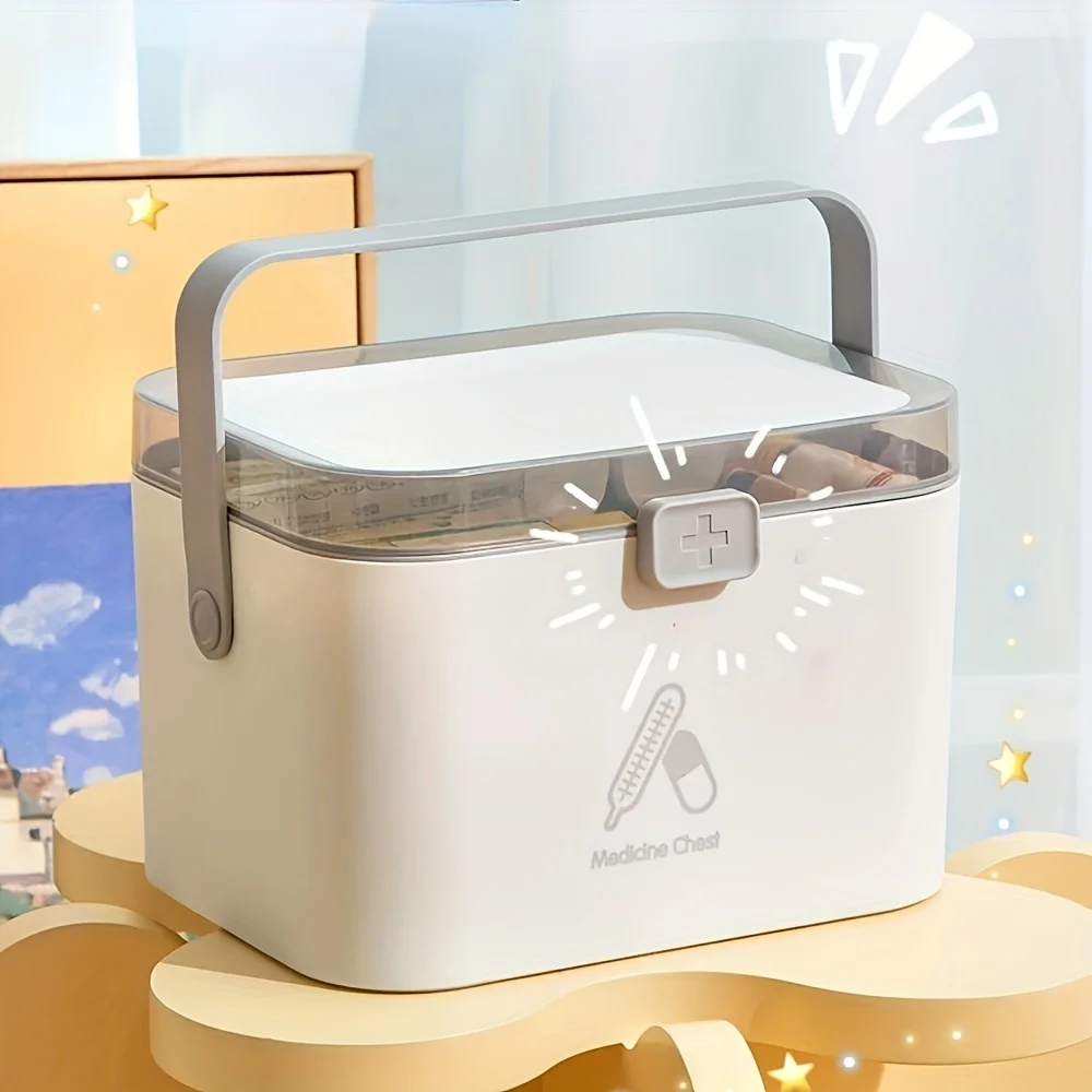 Home multi-layer large capacity portable small medicine box, home medicine storage box, storage and organization box