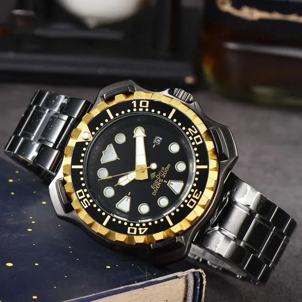 

Men's luxury quartz timer watch, fashion calendar, stainless steel watch, waterproof sports watch