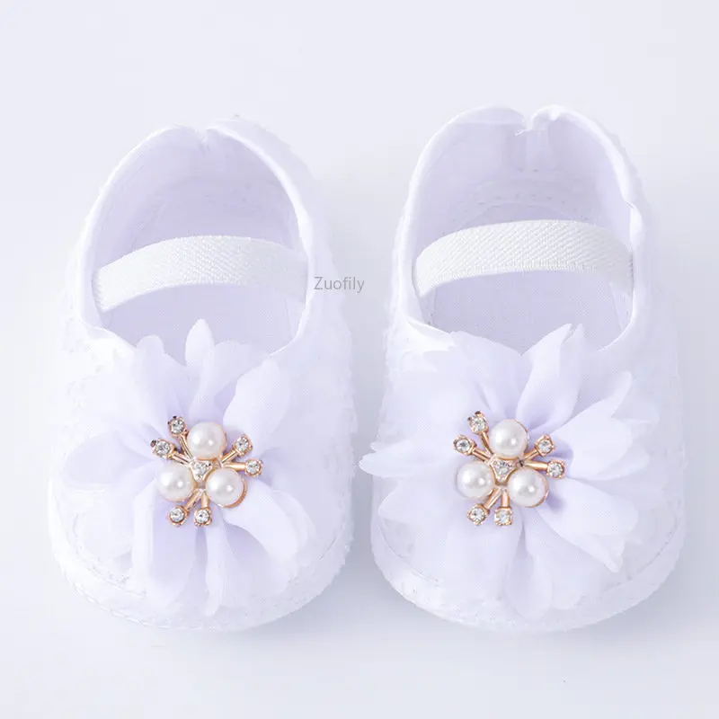 Baby Girls First Walkers Soft Toddler Crib Shoes Infant Lace