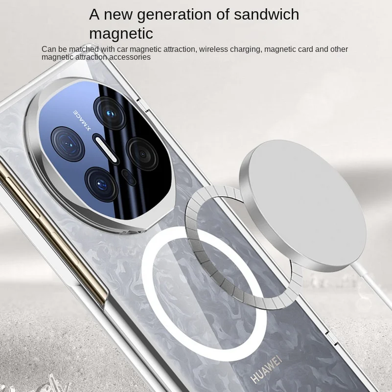 Magsafe Transparent Privacy Tempered Glass Case with Spring Hinged Holder
