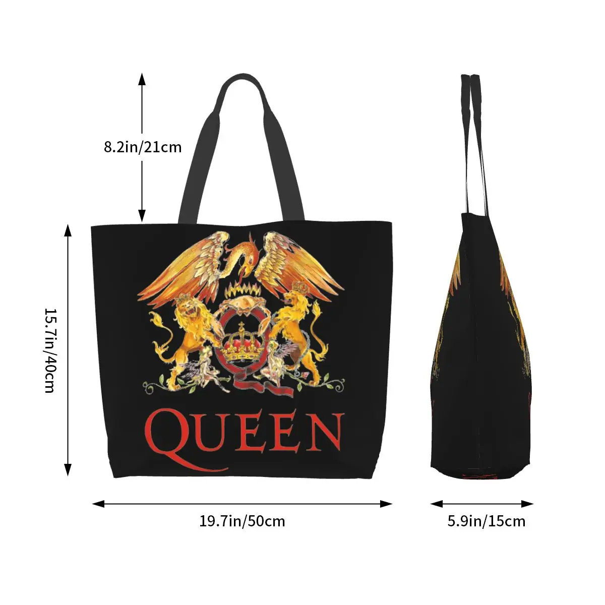 Queen Band Freddie Mercury British Rock Women Shoulder bag 40X50cm Tote bag Shopping handbag Convenient Travel Book Custom Logo
