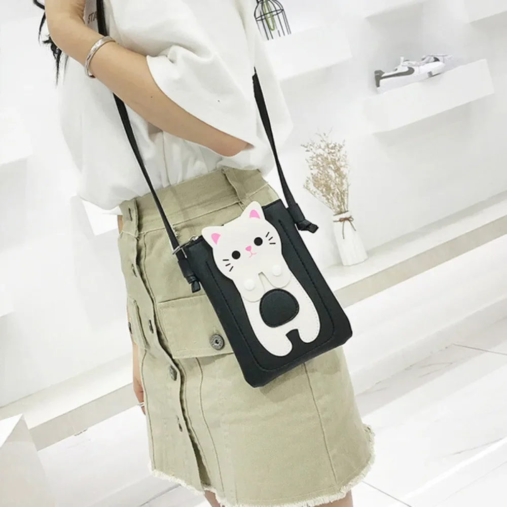 Bags for Women New Lovely Cat Cartoon Shoulder Bag Fashion Handbag Cellphone Bags Coin Purse Students Leather Crossbody Bag