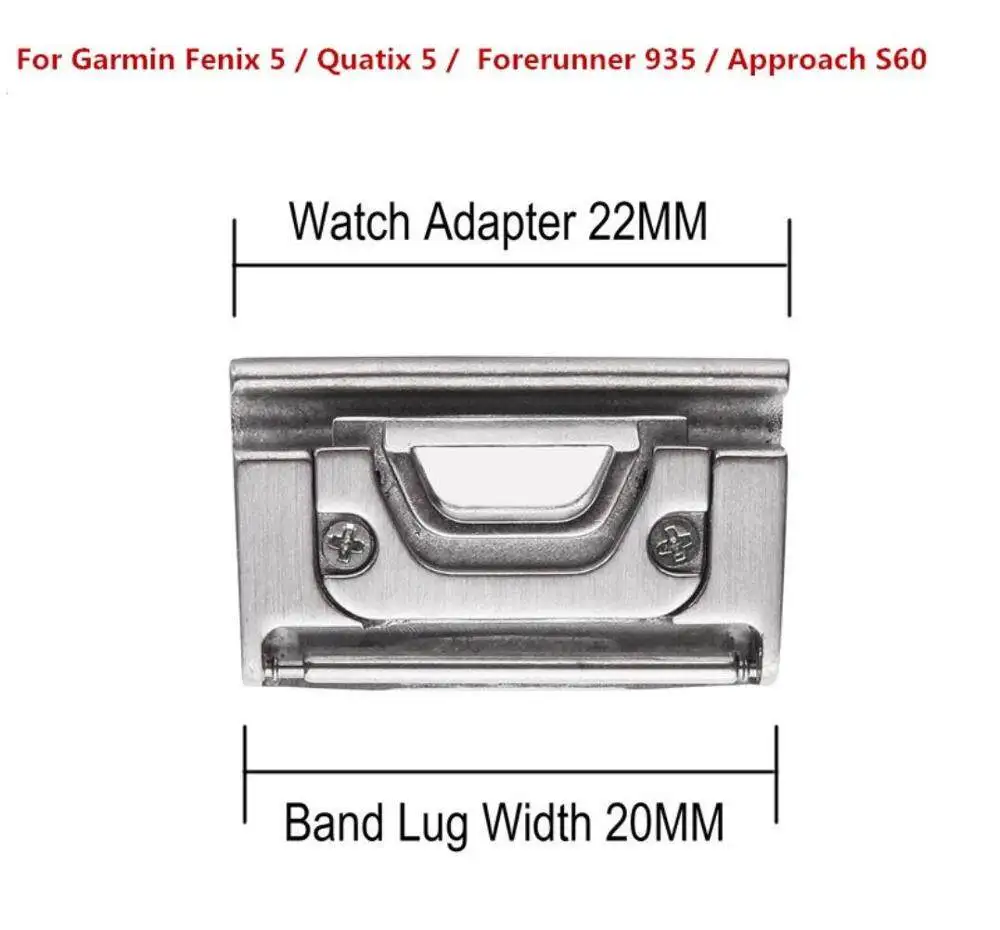 1 pair 20mm 22mm 26mm Quick-Fit Metal Steel Watch Band Adapter for Garmin Fenix 7X 6X 5X Fenix 5 5S 6S 7S Fenix 7 6 5 3