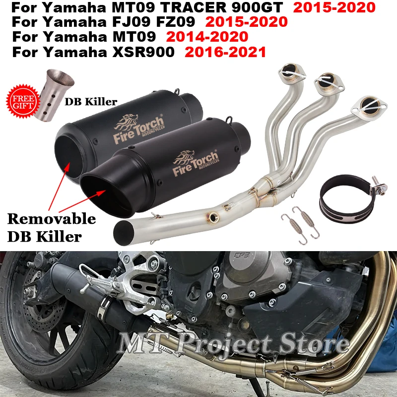 

Система выхлопных газов для мотоциклов, глушитель выхлопной трубы, глушитель дБ для Yamaha MT-09 FJ09 MT09, трассировщик 900 GT 2014 - 2021