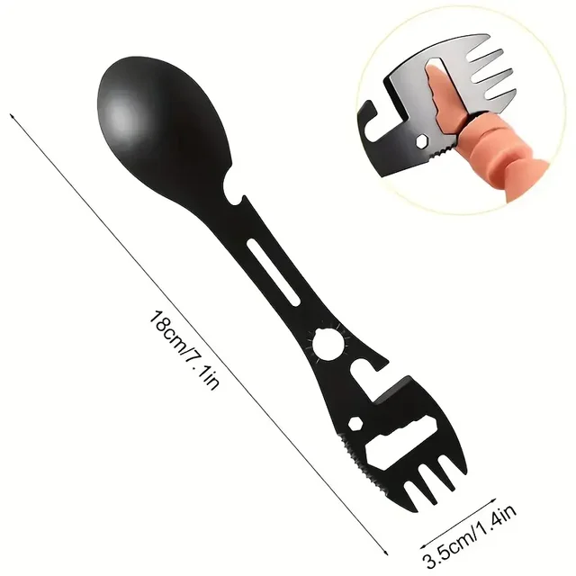 Outdoor Fork Spoon Versatile Outdoor Camping Tool Lightweight Fork Spoon Bottle Opener for Survival Tactical Utility for Easy 3