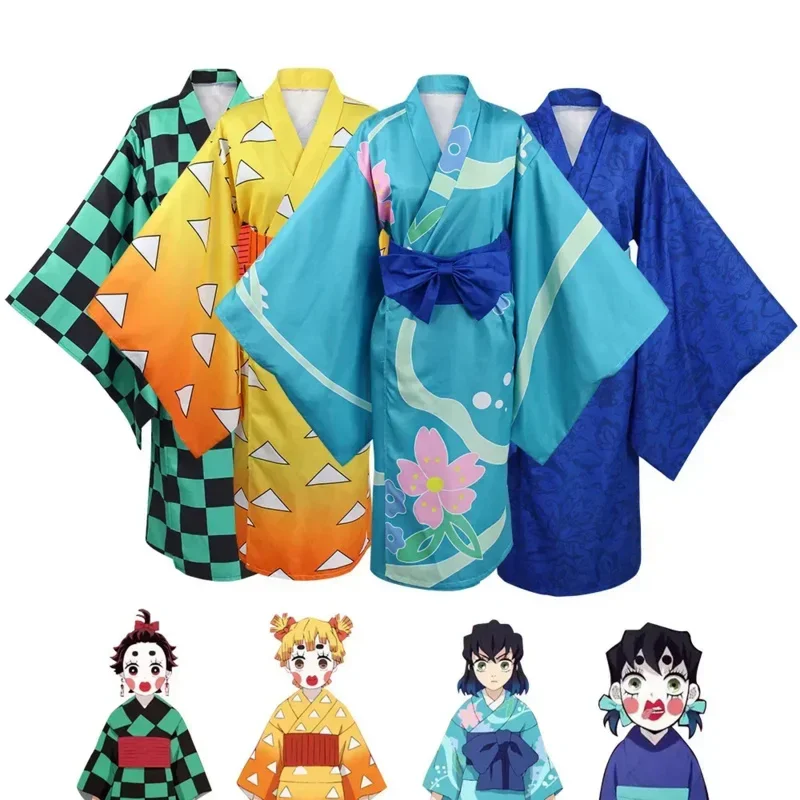 

Season 2 Anime Demon Slayers Kimetsu No Yaiba Cosplay Costume Inosuke Hashibira Zenitsu Tanjirou Kimono Halloween Clothes Outfit