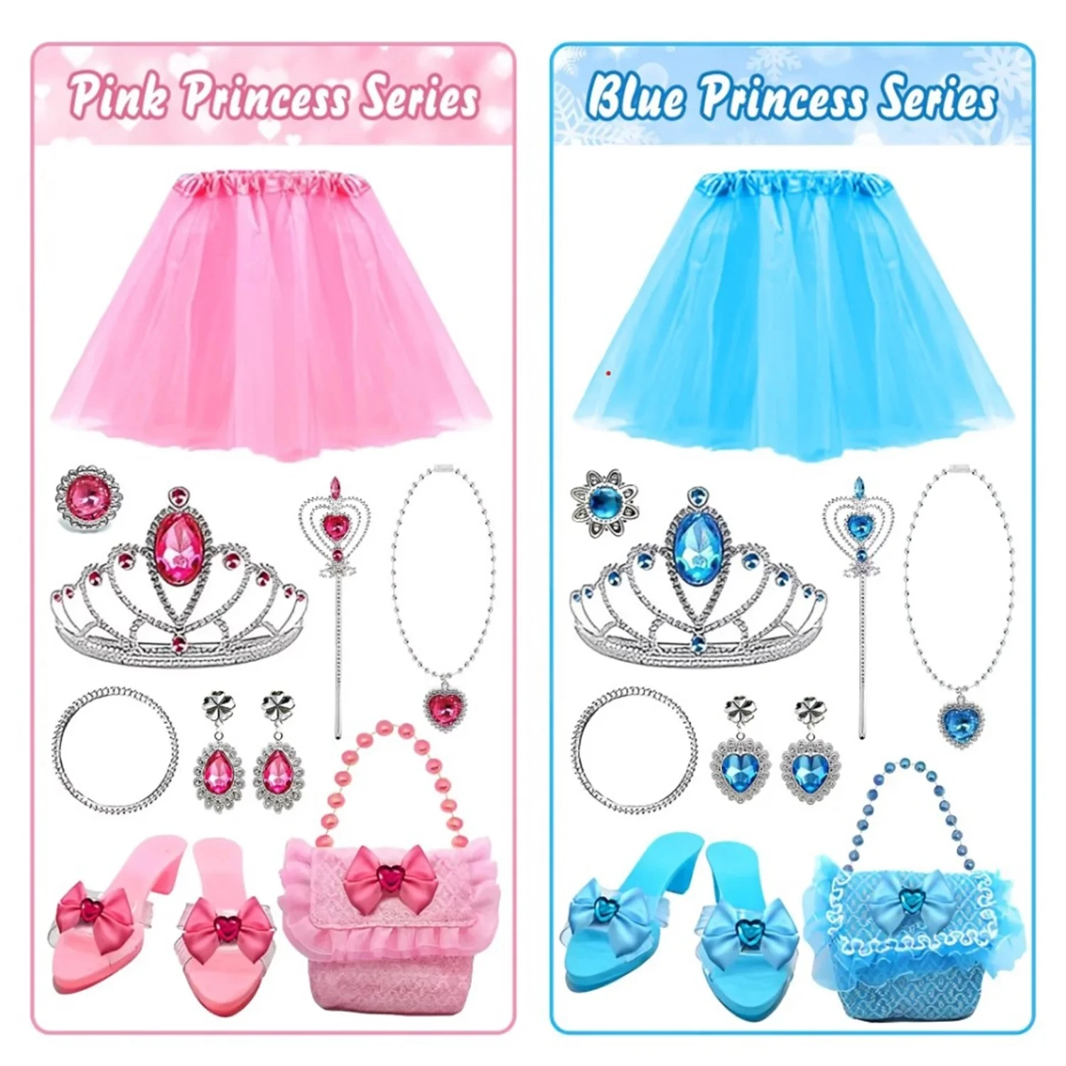 Princess Toys, Princess Dress up for Girls, Jewelry, Crown and Shoes, Princess Pretend Play Toy Gift for 3 4 5 6 7 Year Old Girl 6