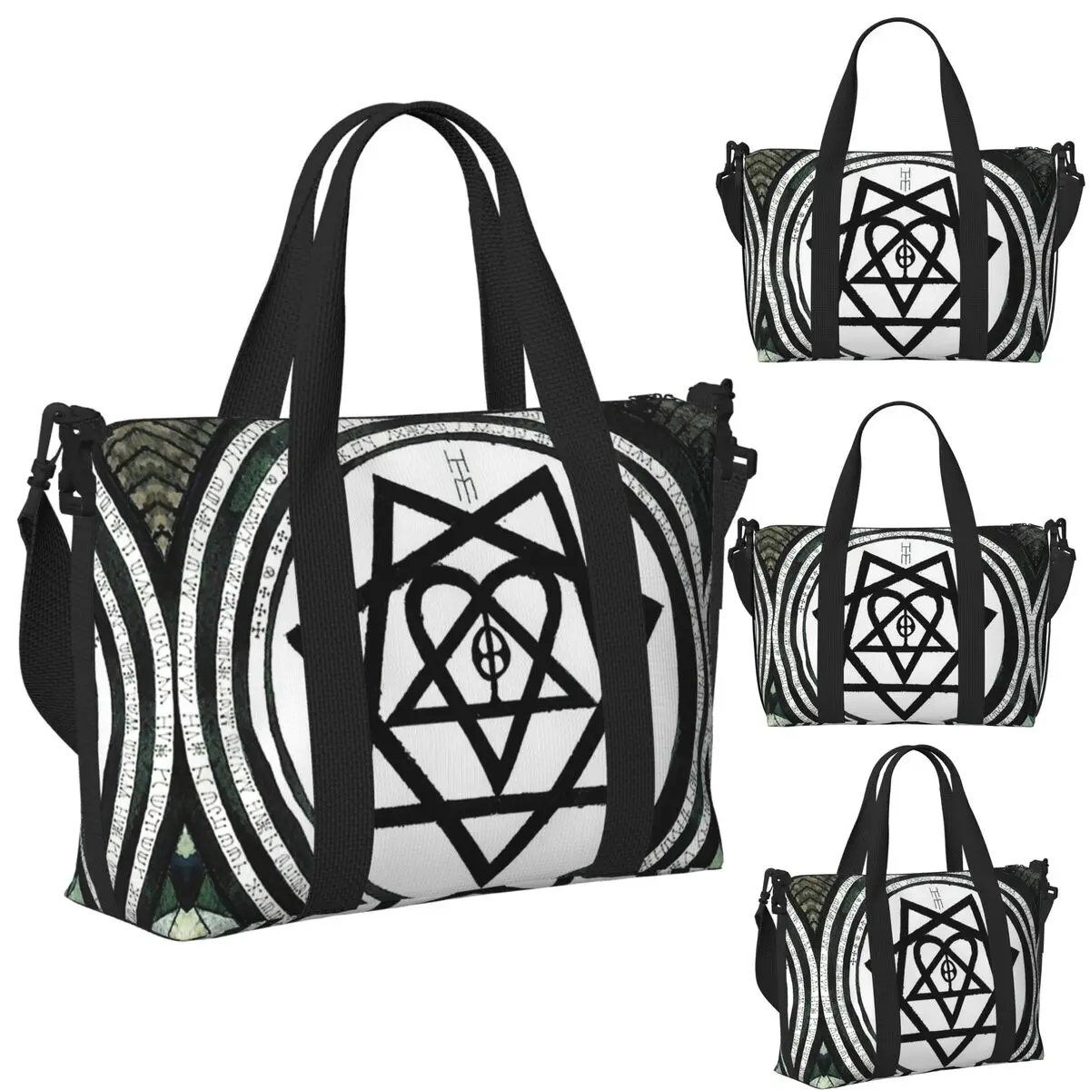 Him Band Album Heartagram Ville Valo Cool Beach Travel Bag Large Capacity Tote Bags for Sport Women Shopping Duffle Shoulder Bag