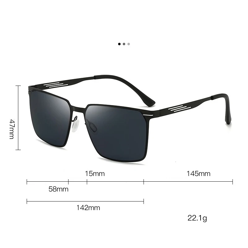 Square Frame Men's Metal Sunglasses 5133 Fashion Driving Uv Proof Hd Sunglasses
