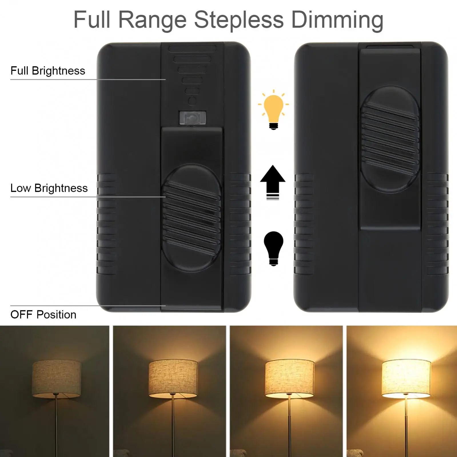 Foot Dimmer Switch Inline Slide Control for Floor Lamp LED Lamp Incandescent Bulb