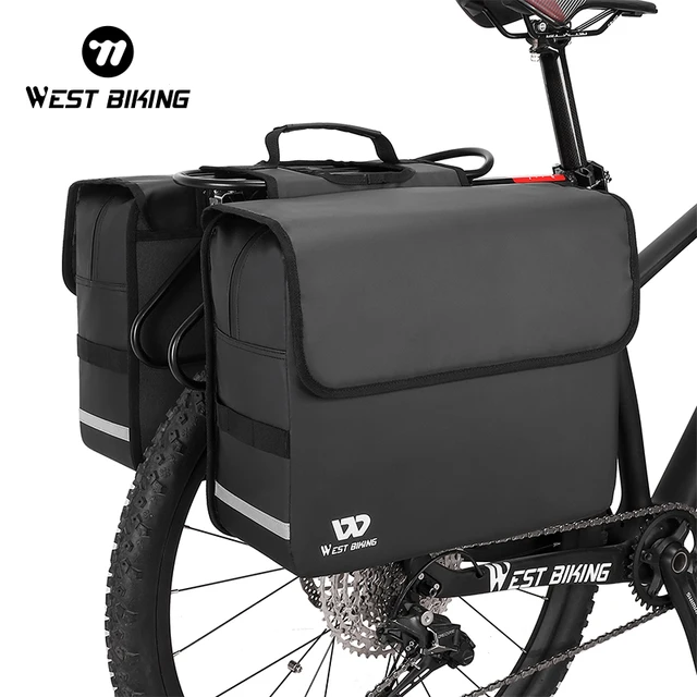 WEST BIKING Bicycle Bag 36L Multifunctional Saddle Bag Waterproof MTB Bike Rack Bag Travel 2 In 1 Big Capacity Bicycle Rear Bag