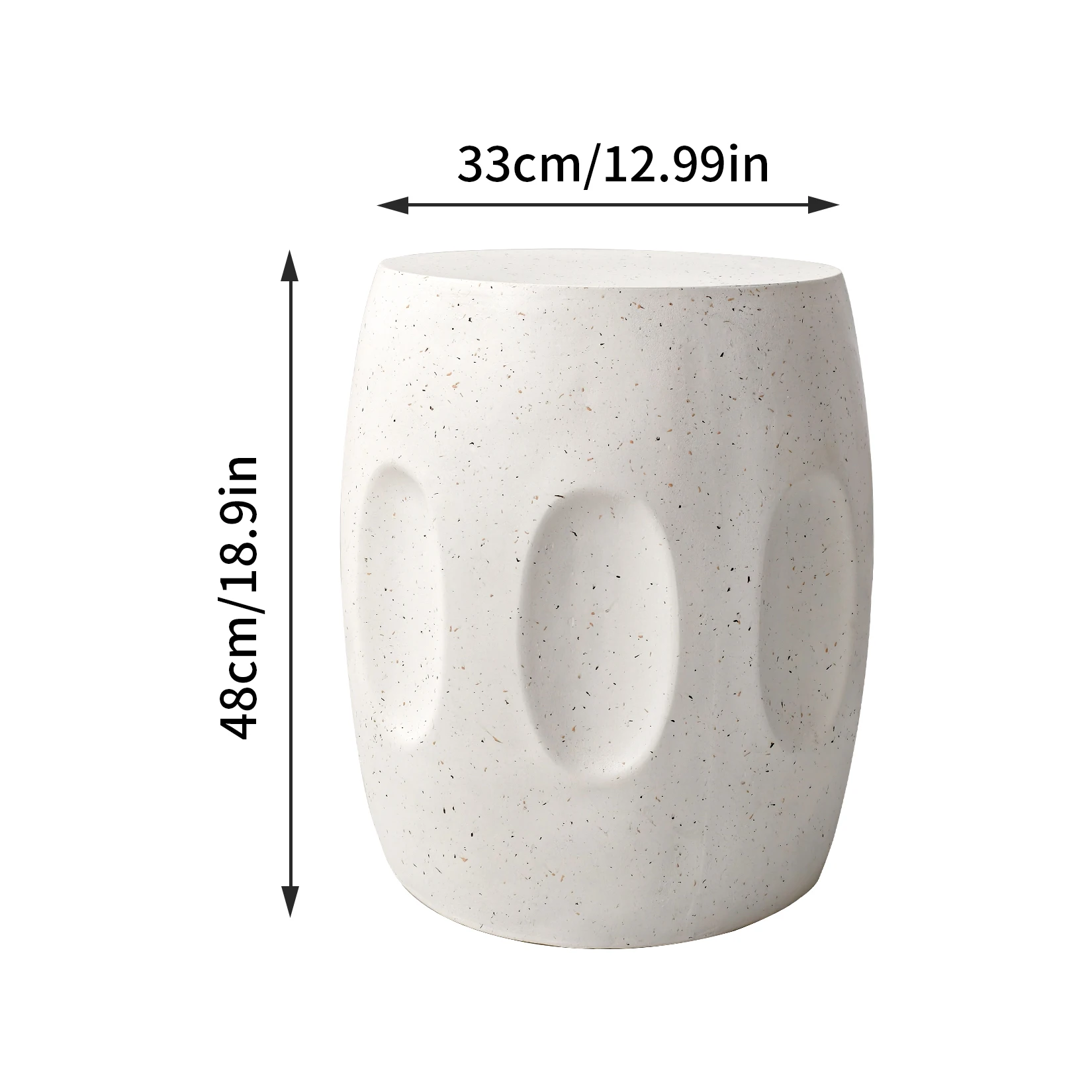 Outdoor Side Table, 18.9" Cement Outdoor End Tables for Patio, Garden Accent Table, Modern Small Round Side Table for Outside 5