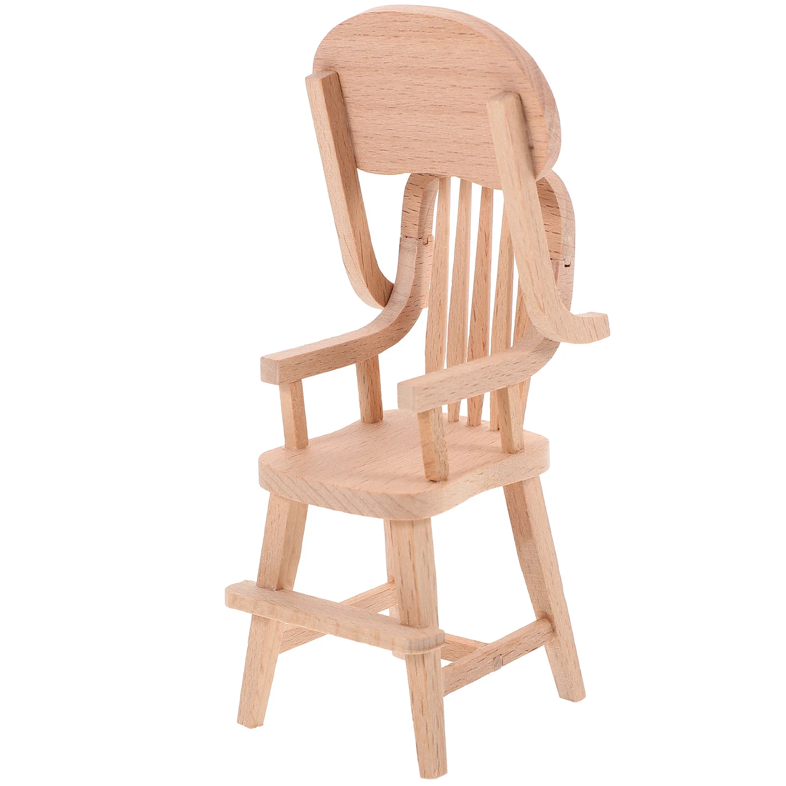 

Wooden High Chair Miniature Infant High Chair Wooden Baby Chair Models 1:12 Scale Desktop Chair Mini Doll Furniture Dollhouse