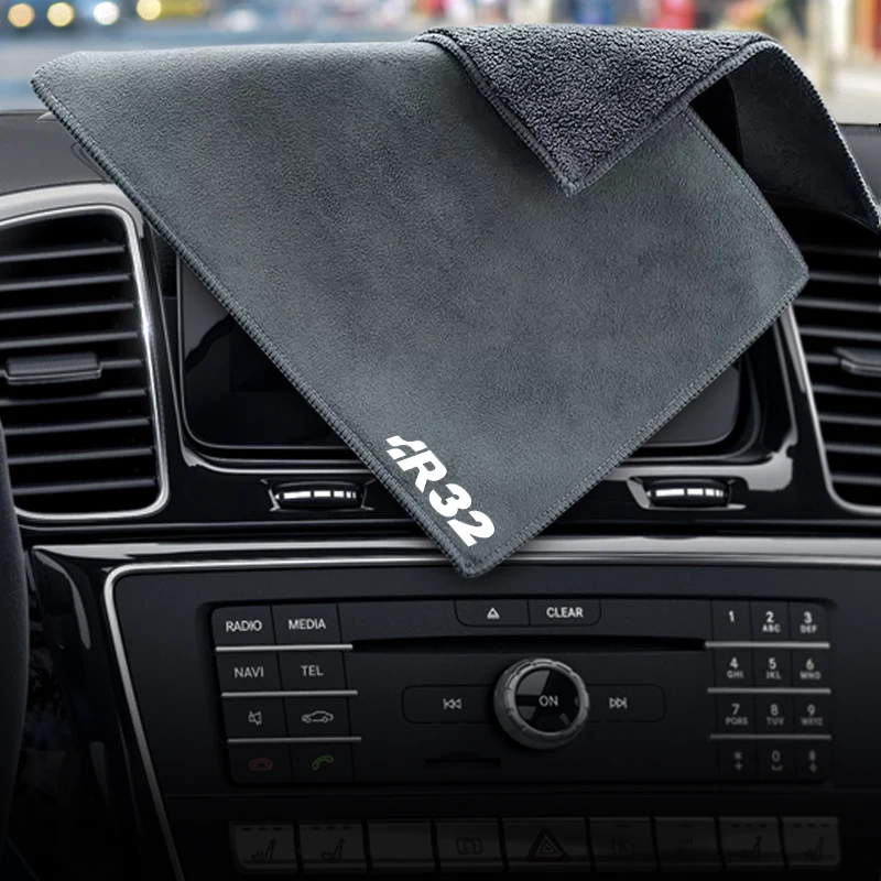 Microfiber Towel Microfiber Cleaning Cloths Microfiber Car Towel Microfiber Towels Microfiber Washing Towel Car Drying Towel Drying Cloth Glass Cleaning Towel R32 Emblem Cleaning Drying Cloth Car Wash Rags Double Layer For Fiat Mk4 Mk5 Polo Passat Golf 5 4 Touareg Sagitar MK6 MK7